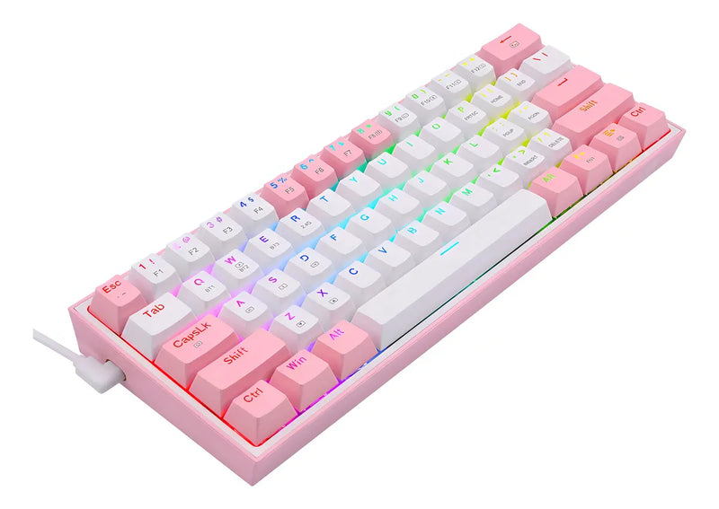 Teclado Redragon Fizz Pro Wireless K616-rgb White/pink Teclado Blanco-rosa Idioma Español