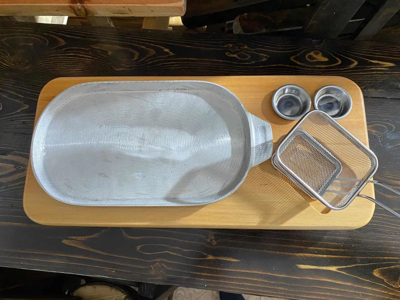 Tabla Para Churrasco Carnes Con Canastilla Nuevas Pino Liso Amarillo