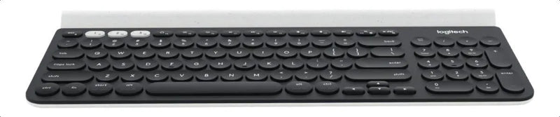 Teclado bluetooth Logitech QWERTY español latinoamérica color negro y blanco