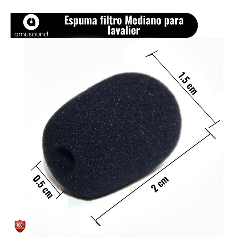 Filtro Micrófono Espuma Cortaviento Solapa Mesa X 5 Un Negro