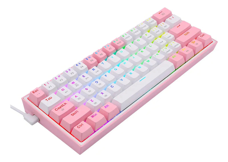 Teclado Redragon K616-rgb Fizz Pro Red Español - White/pink Color Del Teclado Blanco/rosa