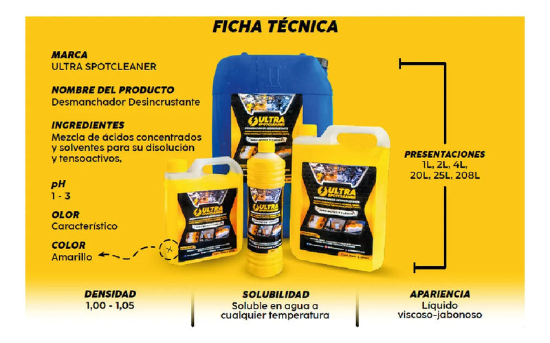 Desmanchador Desincrustante Ultra Spotcleaner 1 Litro Oxido