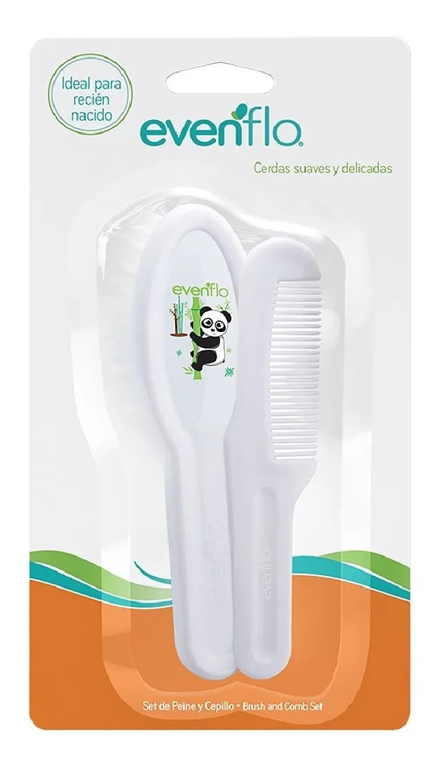 Set De Peine Y Cepillo Evenflo 2pcs Blanco
