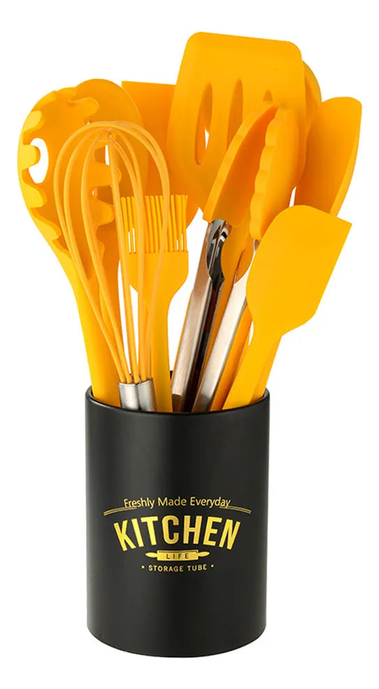 Set De Utensilios Cocina 10pcs Silicona Resistente Al Calor