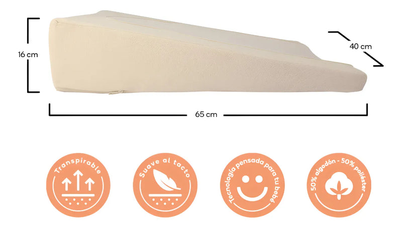 Cuna Antireflujo Toral Para Bebés Recién Nacidos, Colecho Color Beige