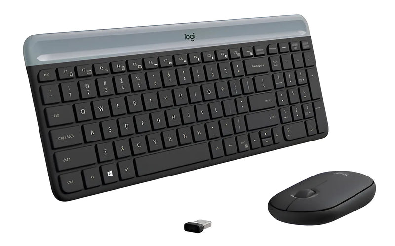 Teclado Logitech + Mouse Mk470 Wirelees Slim Usb Color Del Teclado Negro