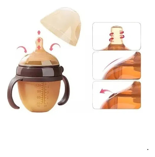 Tetero Biberon Silicona Simulador Pecho Bebes 150ml Caqui 150 Ml