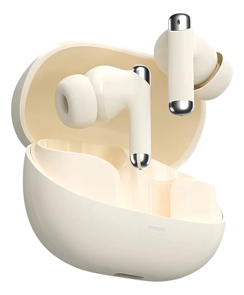 Audífonos Tronsmart Sounfii R4 Bluetooth 5.3 Audio 26 Horas Color Beige Luz Blanco