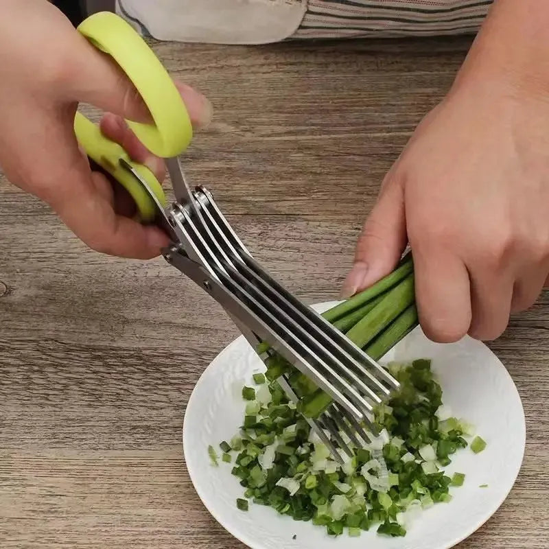 Tijeras Para Picar Hierbas Multiusos Cebolla/cilantro Plateado