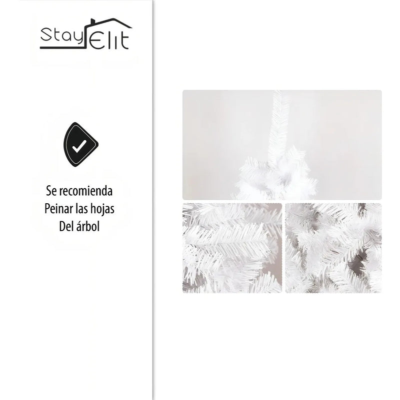 Árbol De Navidad Pino Navideño 1.90 M Grande Con Soporte Color Blanco