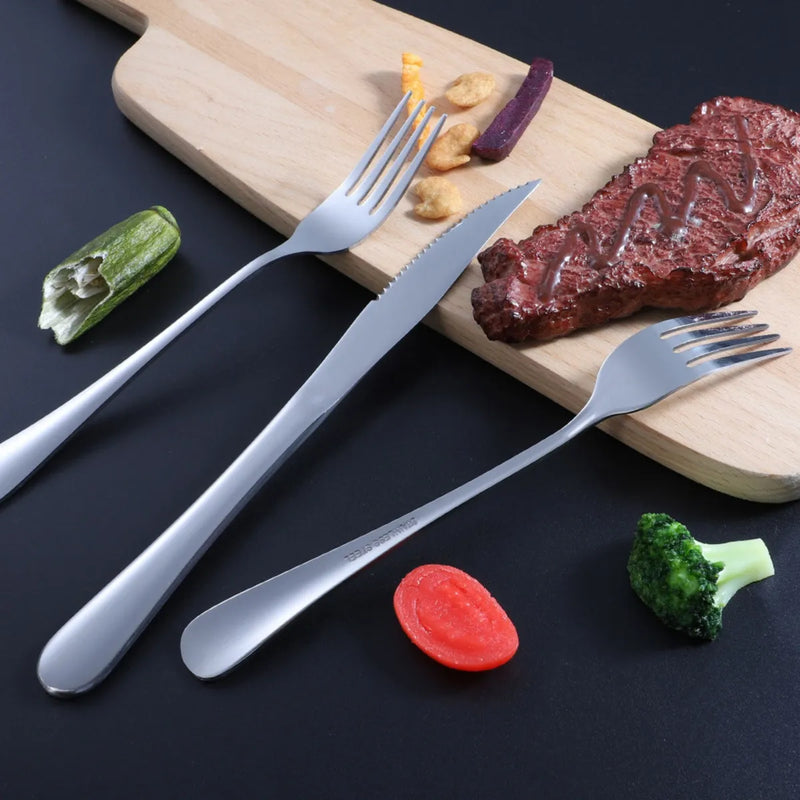 Set De 6 Cuchillos Acero Inoxidable Mesa Acero 410 Plateado