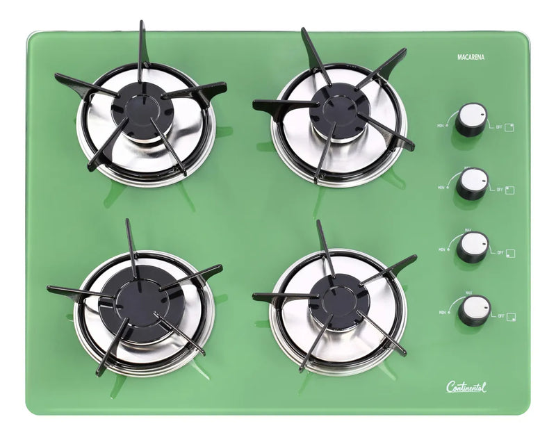 Estufa De Empotrar Vidrio Templado 62x52cm Gas Natural 6675 Color Verde