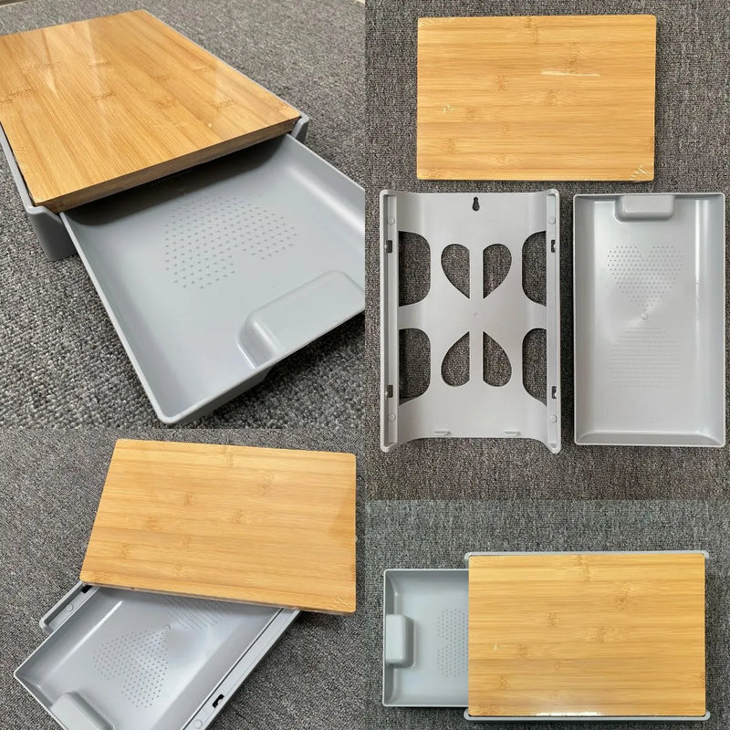 Tabla Cortar Bambú Bandeja Recolectora Organizacion Cocina Lisa