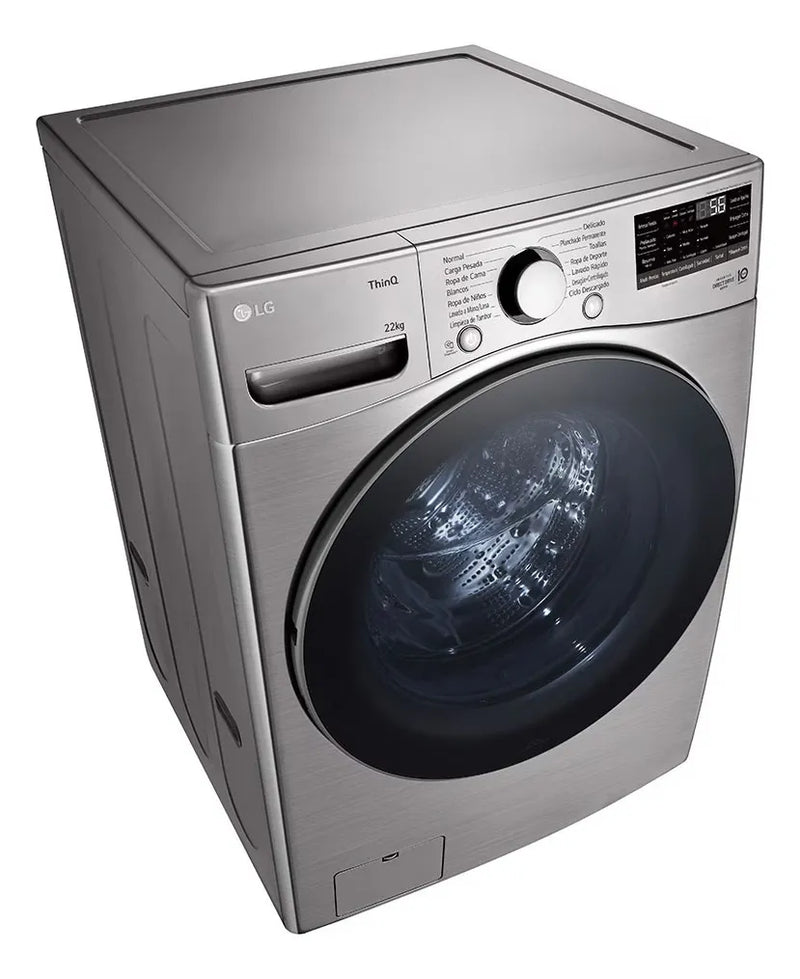 Lavadora Lg Carga Frontal 22 Kg 6 Motion Dd Thinq Plata Plateado