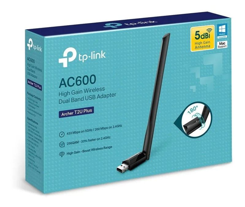 Tp-link, Tarjeta Usb Wifi Banda Dual Ac600, Archer T2u Plus