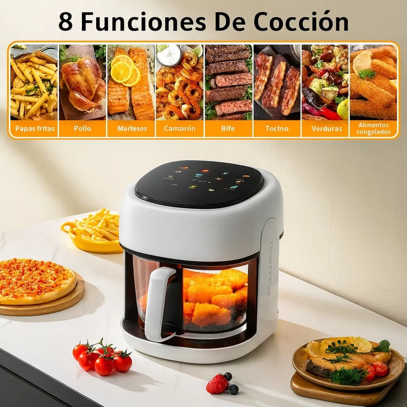 Freidora De Aire Digital 8 Litros Schaffhuasen 1500w Blanca Blanco