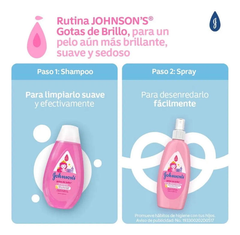 Spray Para Desenredar Johnson Gotas De Brillo 200 Ml