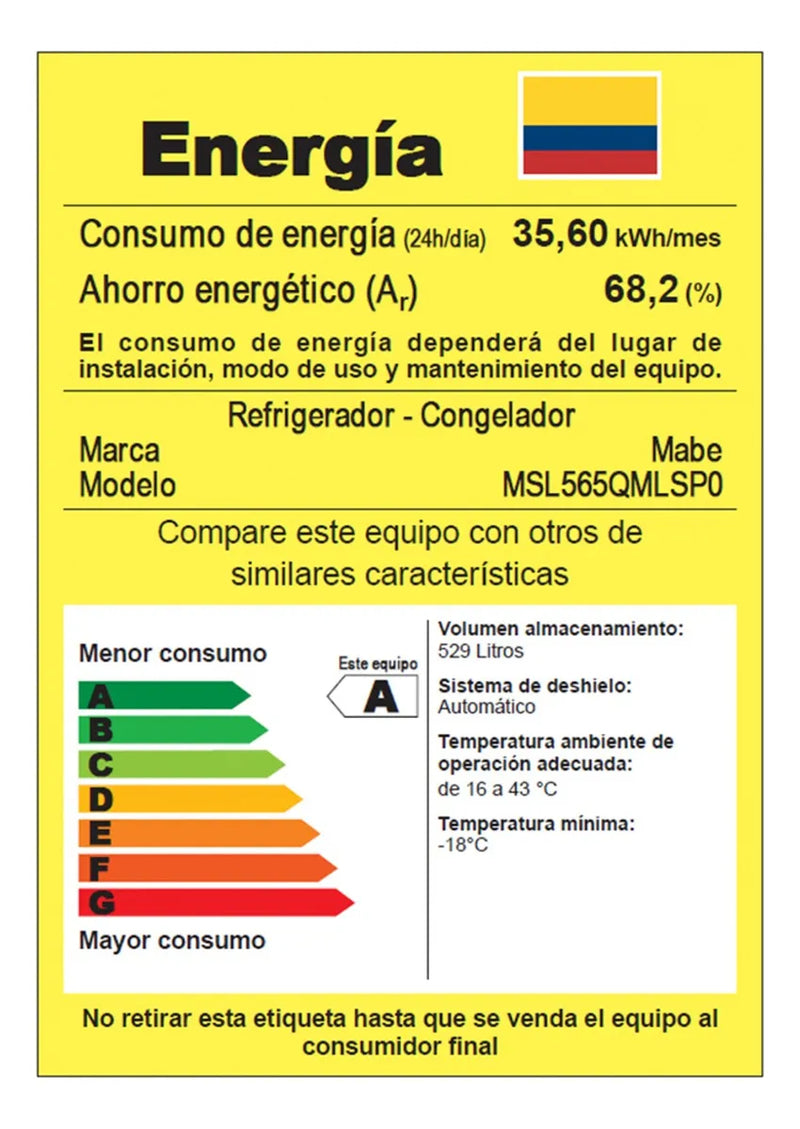 Nevecón No Frost Inverter 565l Brutos Black Mabe Msl565qmlsp