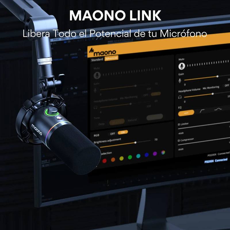 Micrófono Maono PD200X Dinámicos Cardioide color negroS