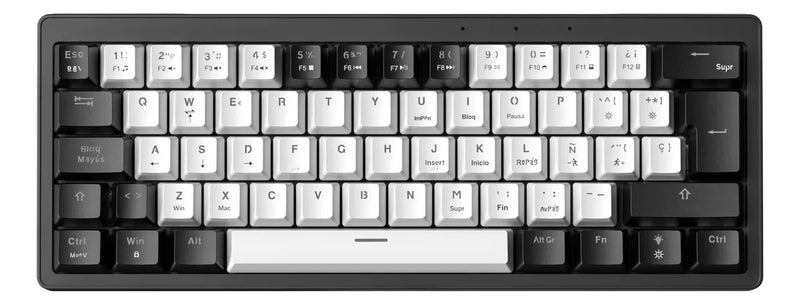 Teclado Gamer Mecánico Zifriend Ag61 Español Black Switches Retroiluminado Rainbow 62 Teclas 60% Compacto Interruptores Intercambiables En Caliente Hot Swap