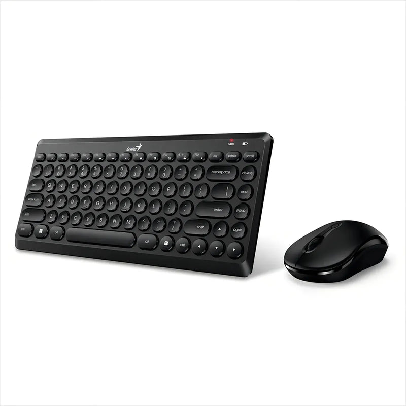 Combo Mini Teclado Y Mouse Portatil Inalambrico Q8000 Genius Color del teclado Negro