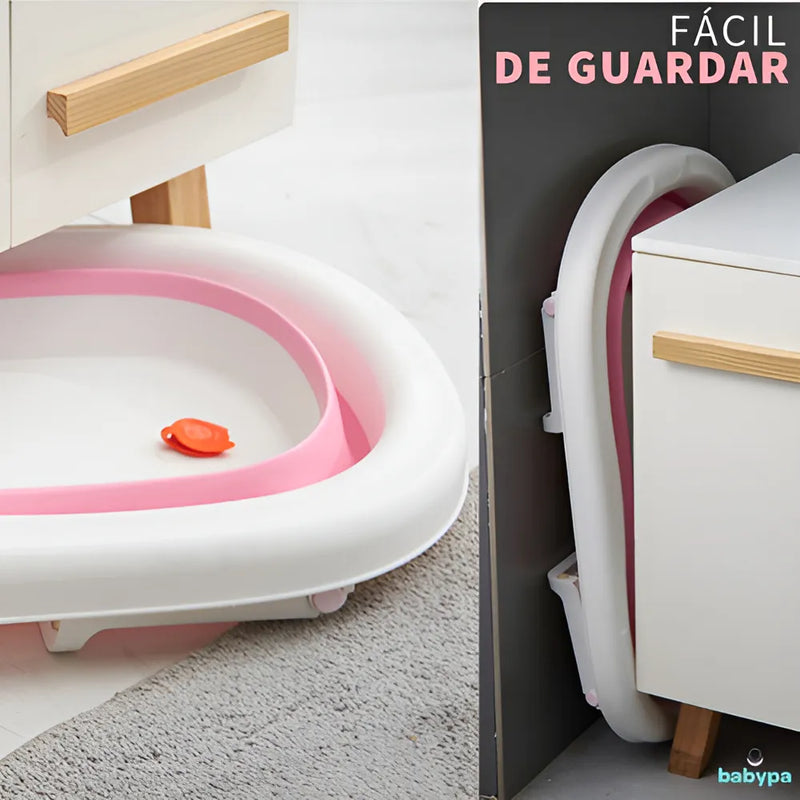 Tina Bañera Para Bebe Plegable Con Termometro Viaje Portatil