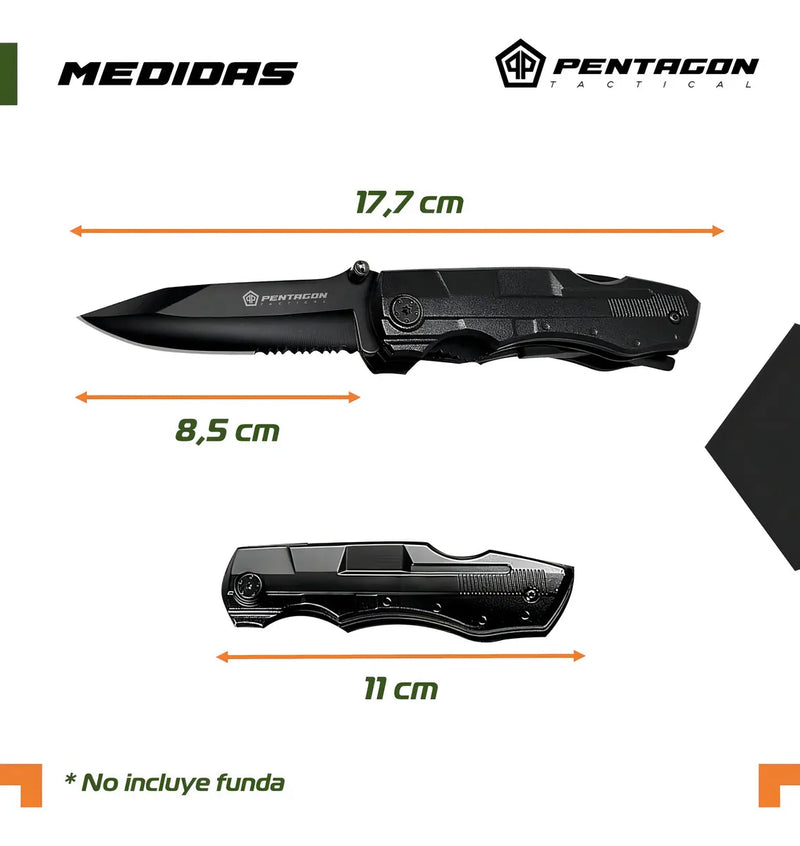 Cuchillo Tactico Navaja Multiherramienta Pentagon Camping