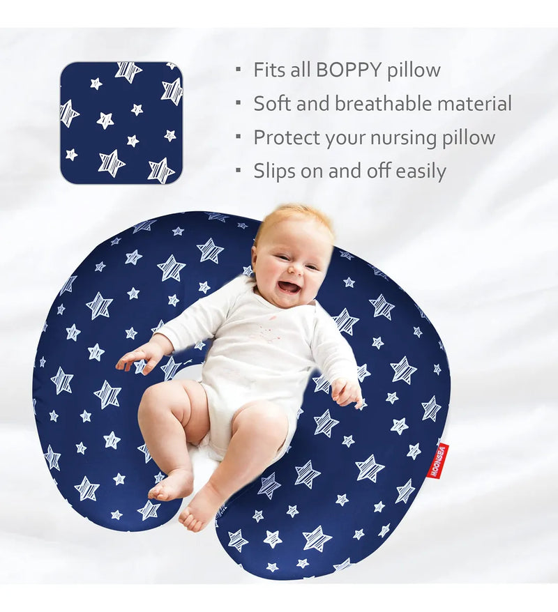 Funda De Almohada De Lactancia Azul Marino Para Bebs Nios, S