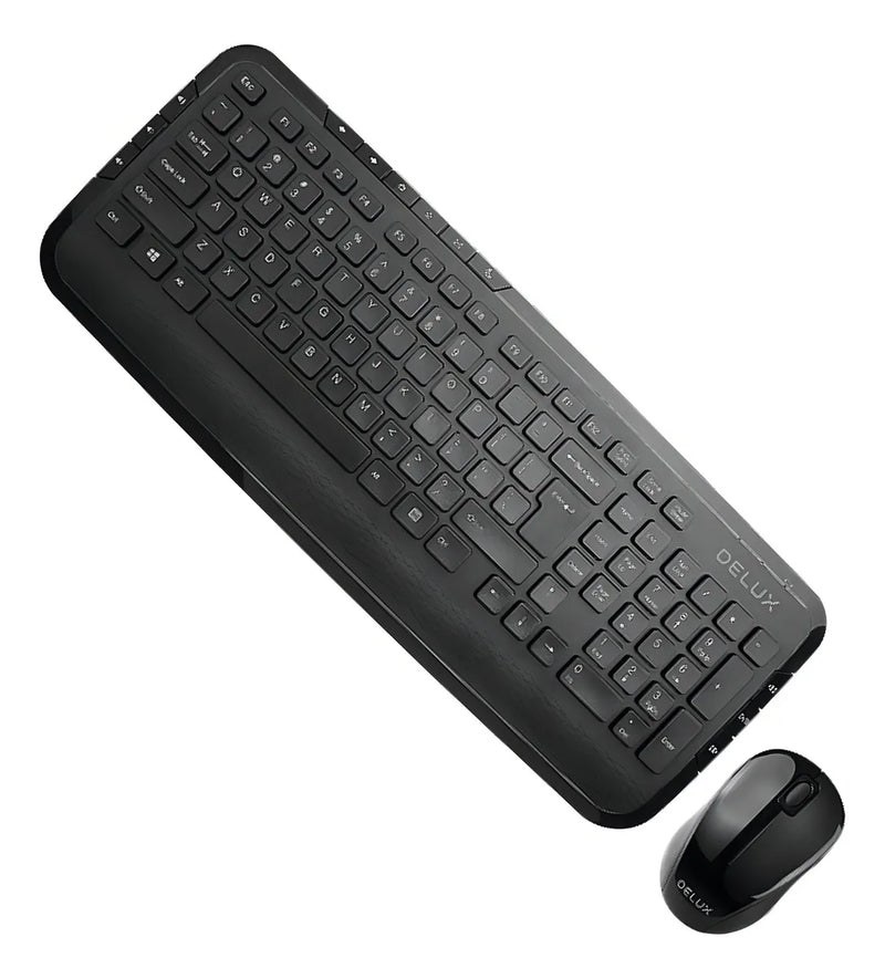 Combo Delux Teclado Slim Multimedia + Mouse + Pad Mouse S Mouse Negro Teclado Negro