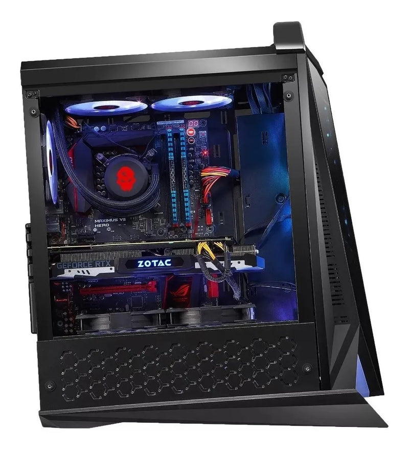 Chasis Gabinete Iceberg Crystal Max - 4 Fans + Tira M-rgb Color Negro