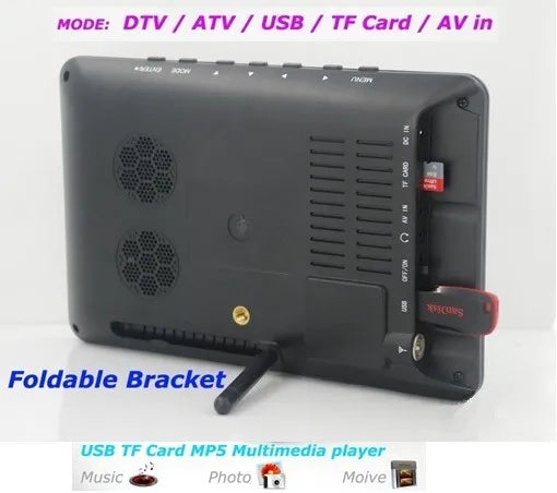 Tv Digital Lcd Portatil 9 Pul. Tdt Bat. Recarg - Av In - Usb