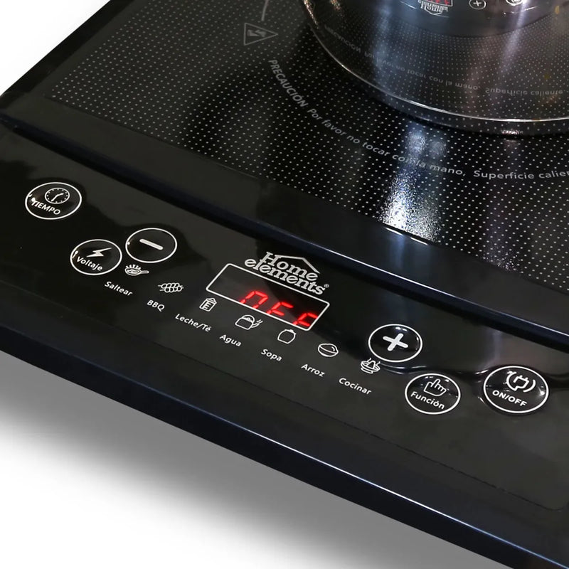 Estufa De Induccion 1 Puesto Home Elements Estufa Portatil Negro