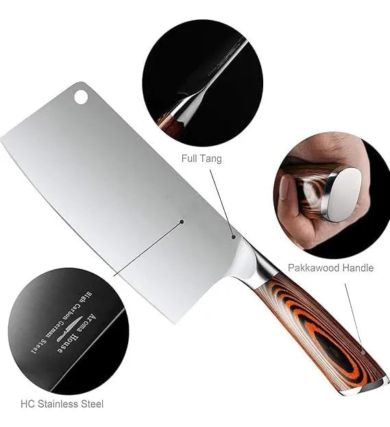 Cuchillo Achuela Acero De 15 Cm Para Cortar Carne Negro