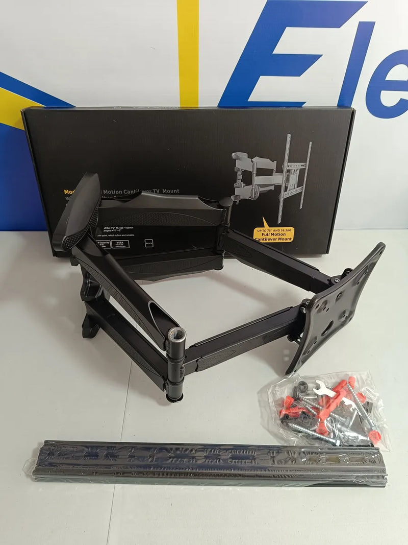 Soporte Televisor Tv 32 75 Pulgadas Doble Brazo Fino Grueso Negro