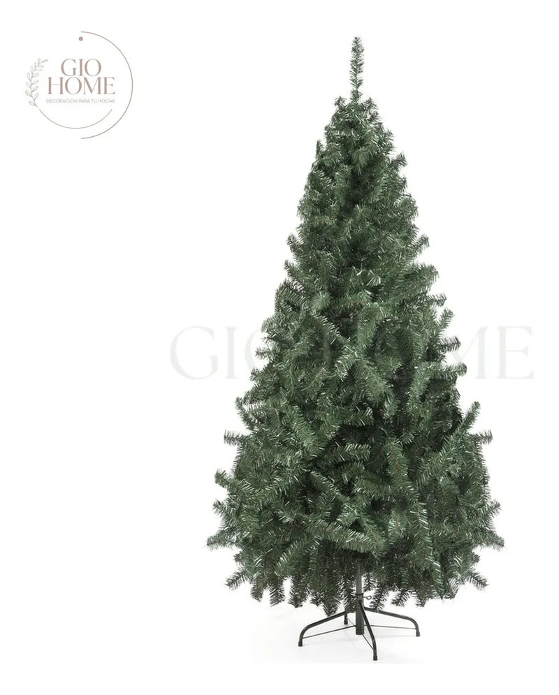 Árbol de Navidad Montañes 1.5m 266 Puntas Gio Home Pino Navideño Look Natural Base Plastica Artificial para Decoración con Bolas Adornos Extensiones Cintas Bombillos Botas Campanas Luces Estrella Noel