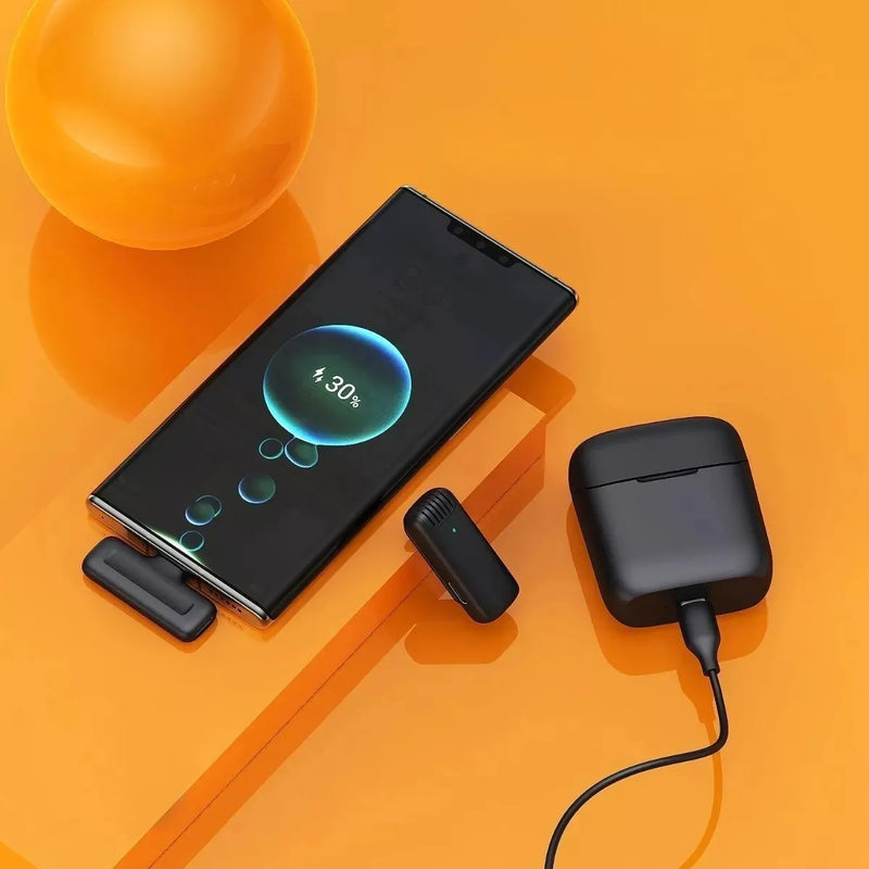 Microfono Lavalier Inalambrico Lightning Con Estuche Carga