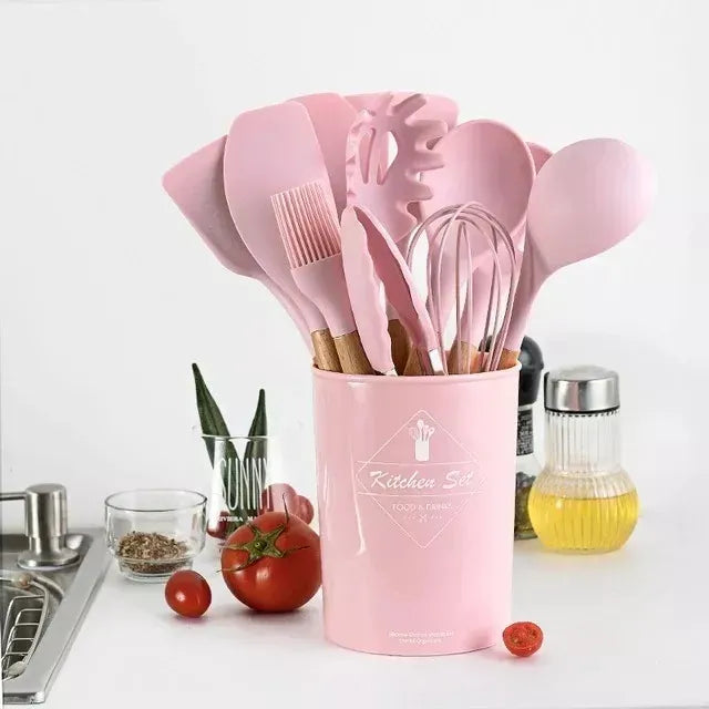 Set Utensilios De Cocina Silicona X12 Pzs Antiadherente Disponible