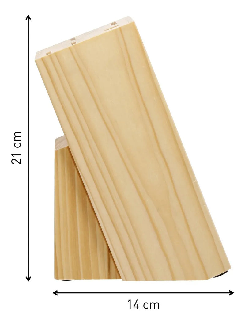 Bloque Cuchillos Imusa Talent Madera 4 Cuchillos + Afilador Color Marrón