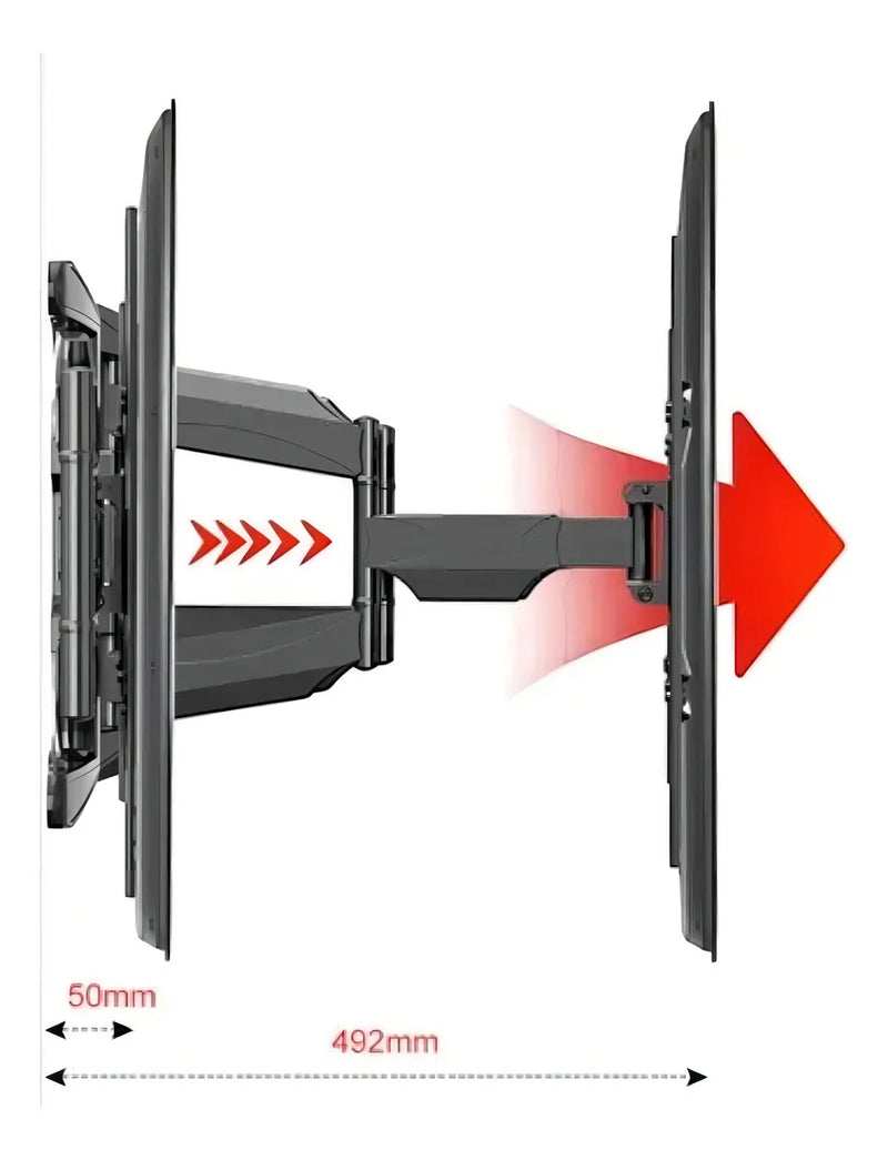 Soporte Articulado Cantilever P5 Para Tv 32 A 75 Pulgadas Led Lcd Smart Curvos Y Planos Movimiento Inclinable Base Estable Brazo Extensible Soporte Resistente Fácil Montaje Uso Residencial O Comercial
