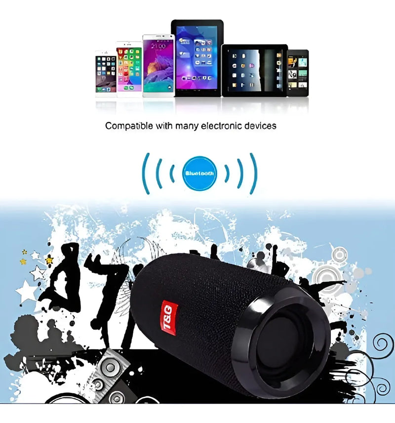 Altavoz Bluetooth Portátil Tg117 (negro) Impermeable Por R. Color Negro