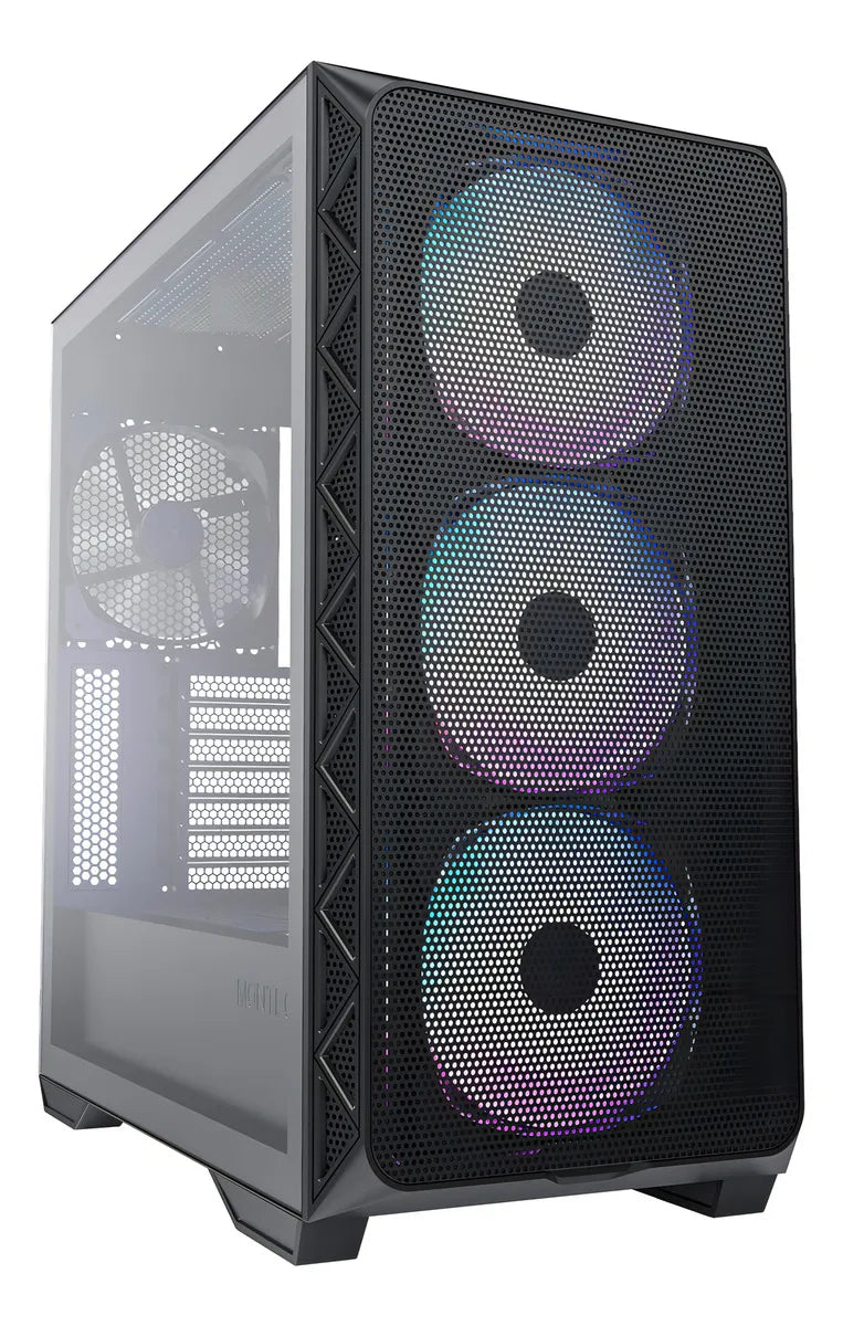 Montech Air 903 Max, E-atx Mid Tower Case, Alto Flujo De Aire, 3 X 140 Mm Argb Pwm Y 1 X 140 Mm Pwm Ventiladores Preinstalados, Panel Lateral De Vidrio Templado, Malla Frontal, Tipo C, Soporte 4090
