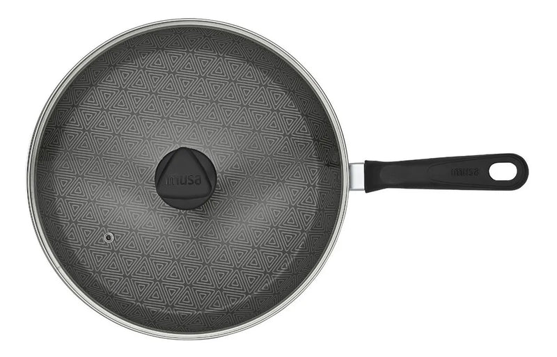 Sartén Imusa 30 Cm Alto Antiadherente Tapa Vidrio Talent Gris