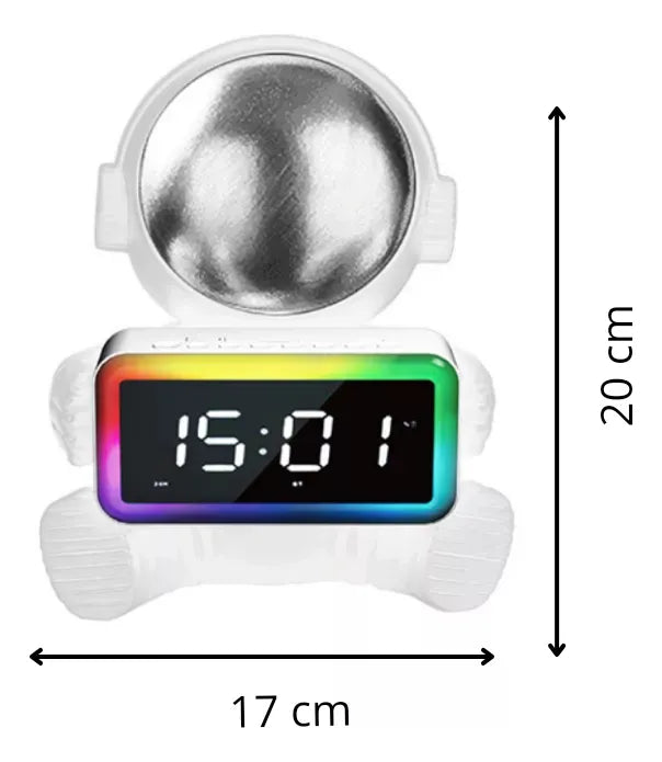 Reloj Radio Parlante Altavoz Bluetooth Iluminación Led Rgb Rosado Blanco