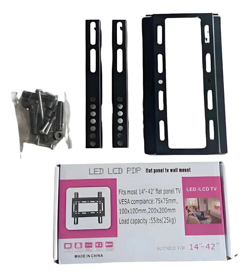 Soporte Led Lcd Base Para Pared Tv De 14 A 42 Pulgadas Color Negro