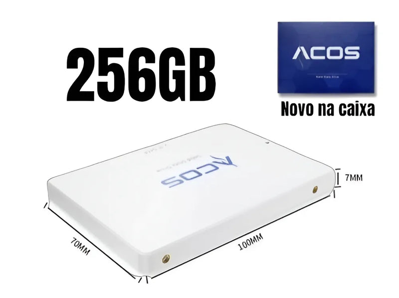 Disco sólido Acos Hd Ssd 256 GB 2.5 SATA, color blanco
