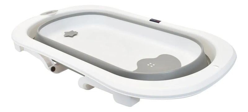 Bañera Plegable Con Soporte Y Cojín Stand Happy Baby Color Gris