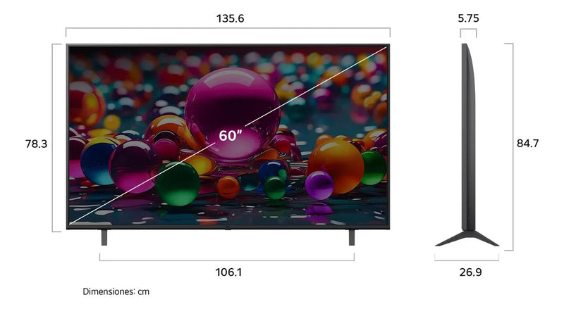 Televisor 60 LG Uhd Ai Ua7500 4k Smart Tv 2025 60ua7500psa