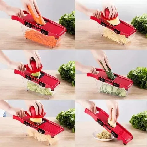 Cortador De Cocina Rallador De Verduras Mandoline 6 En 1 Gris