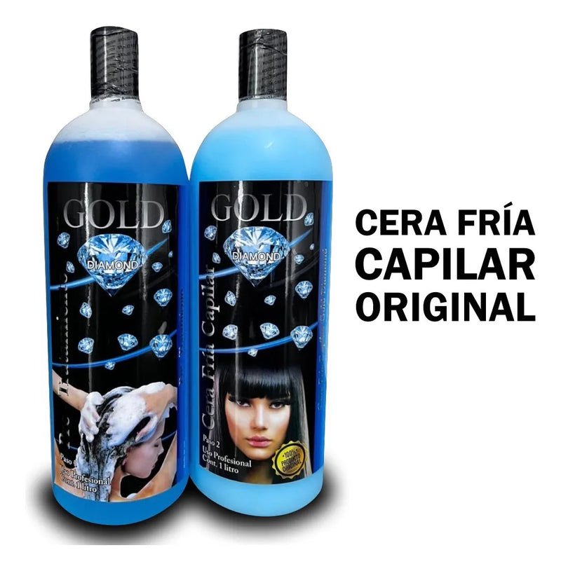 Cera Fría Capilar Gold Diamond (cabellos Crespos) + Shampo