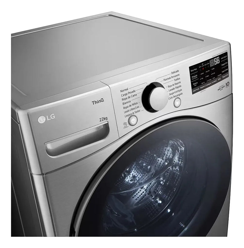 Lavadora Lg Carga Frontal 22 Kg 6 Motion Dd Thinq Plata Plateado